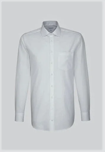 Men's Checkered Shirts for a Retro FeelSeidensticker Single Cuff White Regular Fit Shirt