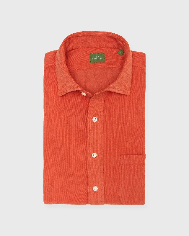 Men's Custom-Fit Shirts for a Personalized LookSpread Collar Sport Shirt in Ginger Corduroy