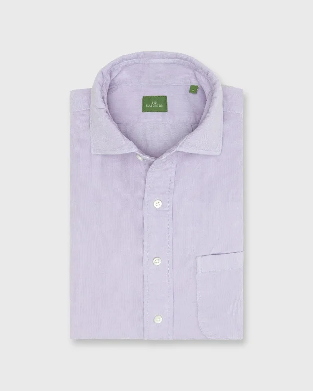 Men's Wingtip-Collar Shirts for a Classic TouchSpread Collar Sport Shirt in Lavender Corduroy