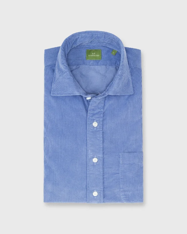 Men's Easy-Care Shirts for Busy LifestylesSpread Collar Sport Shirt in Periwinkle Corduroy