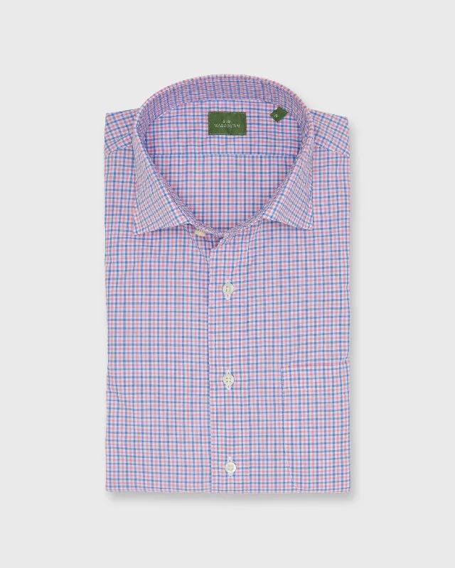 Men's Custom-Fit Shirts for a Personalized LookSpread Collar Sport Shirt in Pink/Dutch Tattersall Poplin