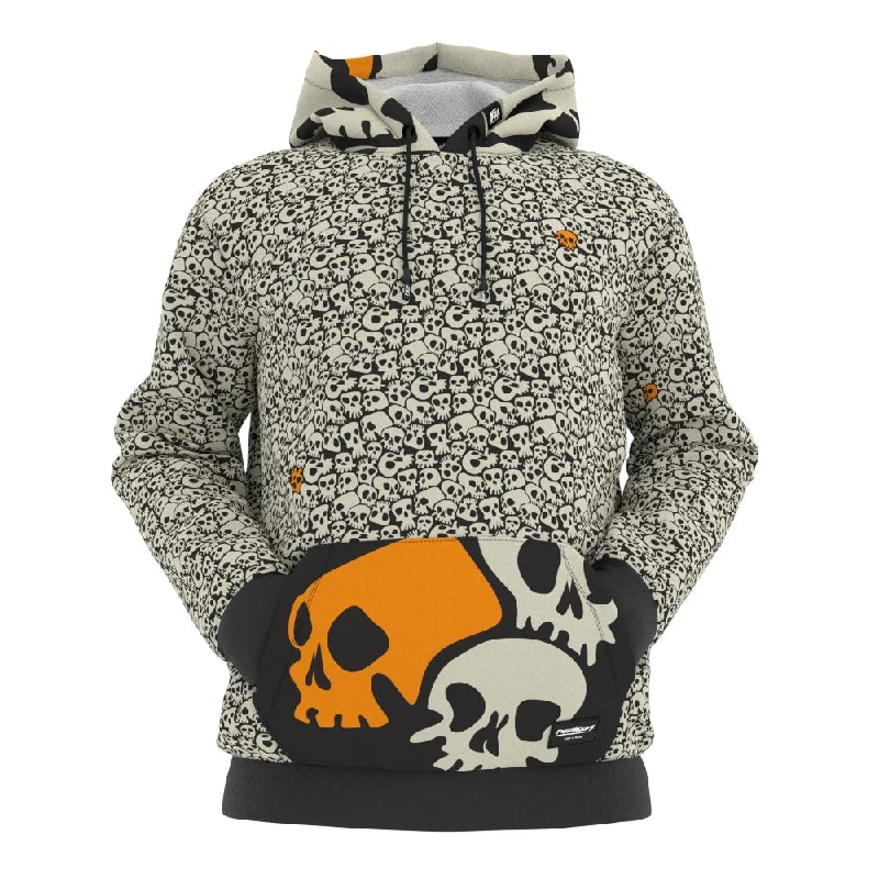 Men's Hoodies with Ribbed HemsSkull Pattern Hoodie