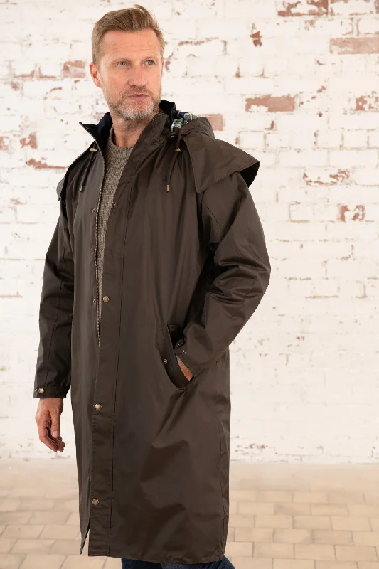 Men's Coats for LayeringStockman Full Length Rain Coat - Chocolate