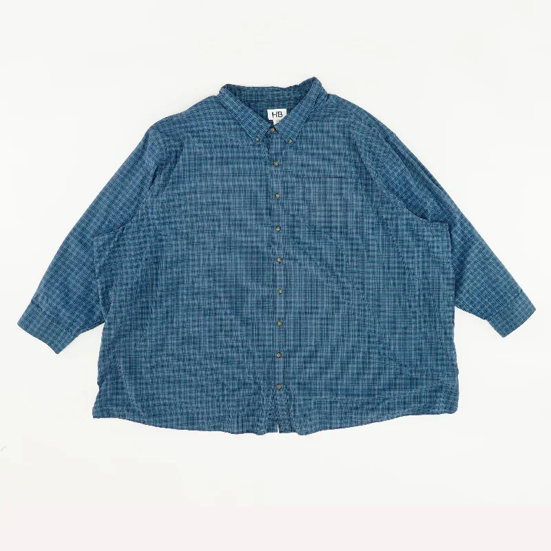 Men's Shirts with Full PlacketsTeal Plaid Long Sleeve Button Down