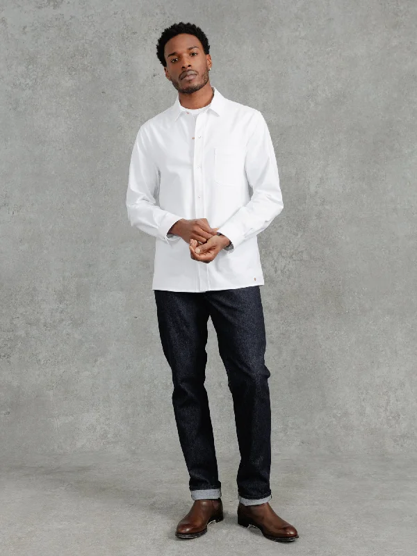 Men's Tailored Shirts for a Sharp AppearanceThe Cotton Studded Overshirt - Chalk