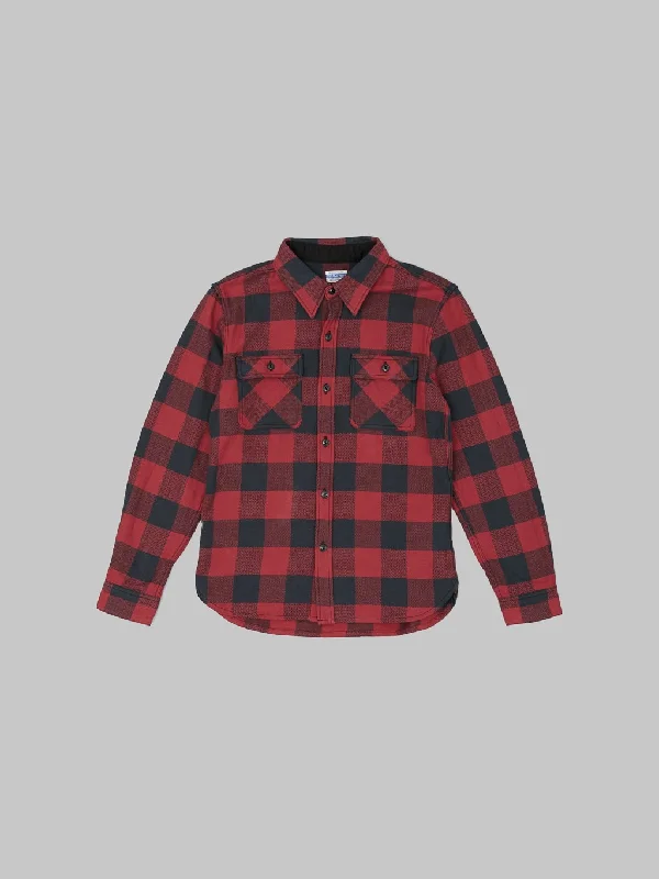 Men's Wrinkle-Free Shirts for Easy CareThe Flat Head Block Check Flannel Shirt Red/Black