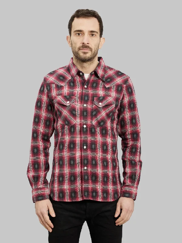 Men's Designer Dress Shirts for High-End FashionThe Flat Head Native Check Western Shirt Red