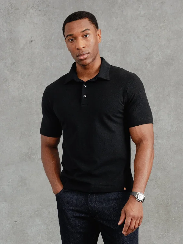 Men's Layering Shirts for Seasonal TransitionsThe SS Polo - Black