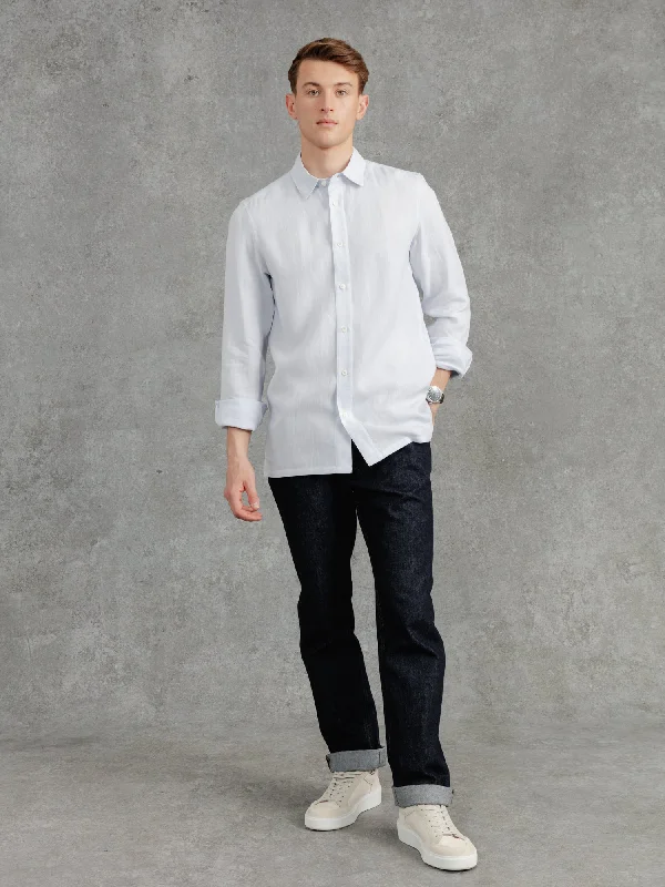 Men's Scoop Neck T-Shirts for a Relaxed FeelThe Victor Linen Shirt - Pale Smoke