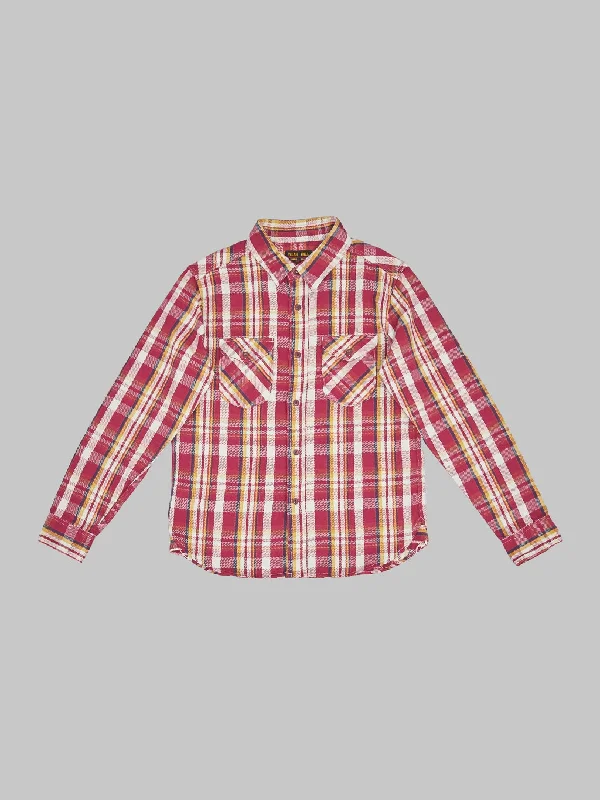 Men's Designer Dress Shirts for High-End FashionUES Heavy Flannel Shirt Light Red