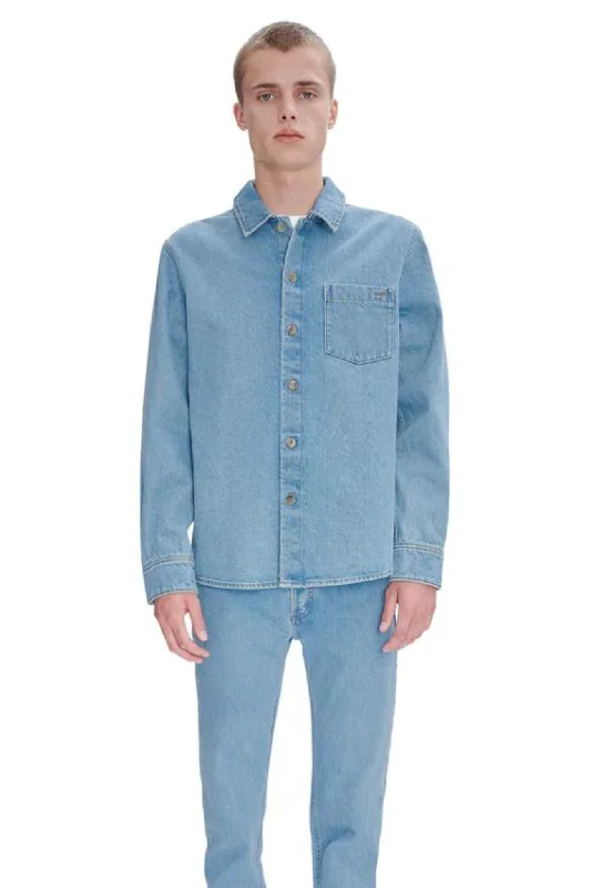 Durable Men's Work ShirtsVittorio Overshirt in Light Blue