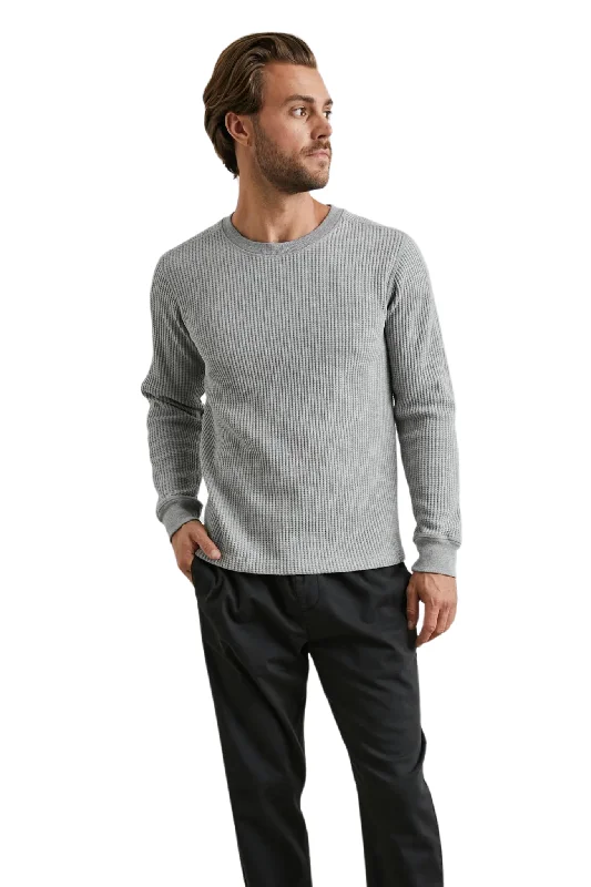 Men's Solid-Color Block Shirts for a Bold StatementWade Waffle Long Sleeve in Grey