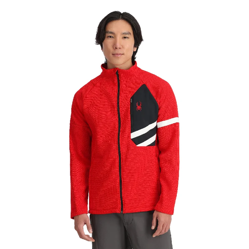 Men's Hoodies with Hidden Pockets for PhonesMens Wengen Bandit Full Zip - Spyder Red