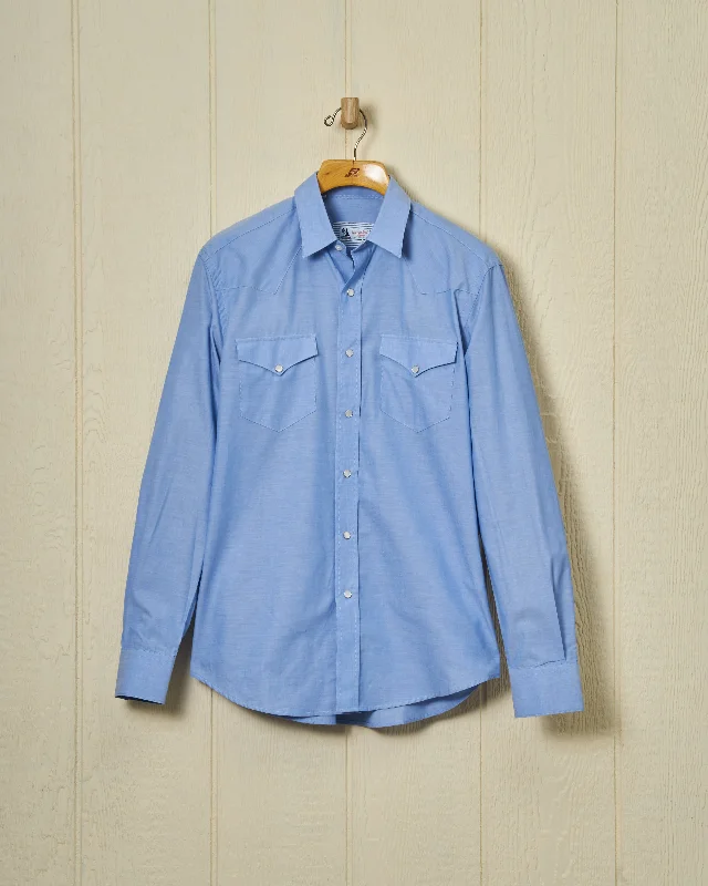 Men's Hunting Shirts for Camouflage and ComfortWestern Sea-Washed Shirt in Chambray