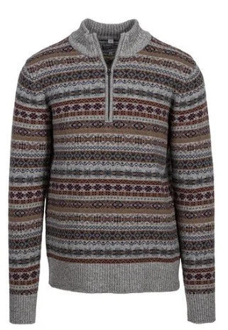 Men's Sweaters with Zippered PocketsMen's Fairisle 1/4 Zip Sweater