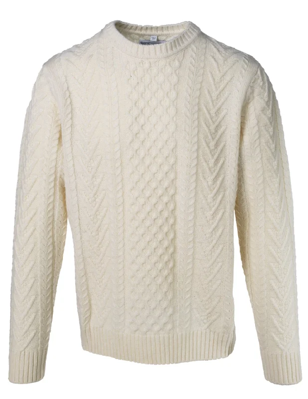 Men's Sweaters for AutumnMen's Midweight Wool Blend Cable Knit Crew Neck Sweater