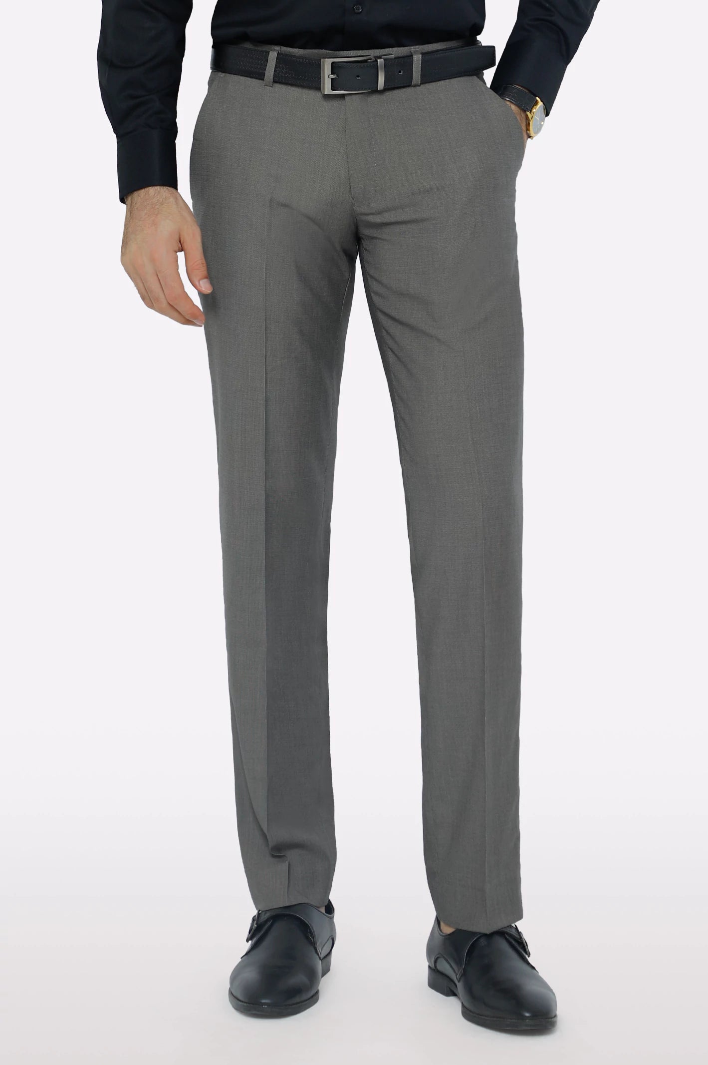 Men's Pants with Antimicrobial TreatmentLight Brown Smart Fit Formal Trouser