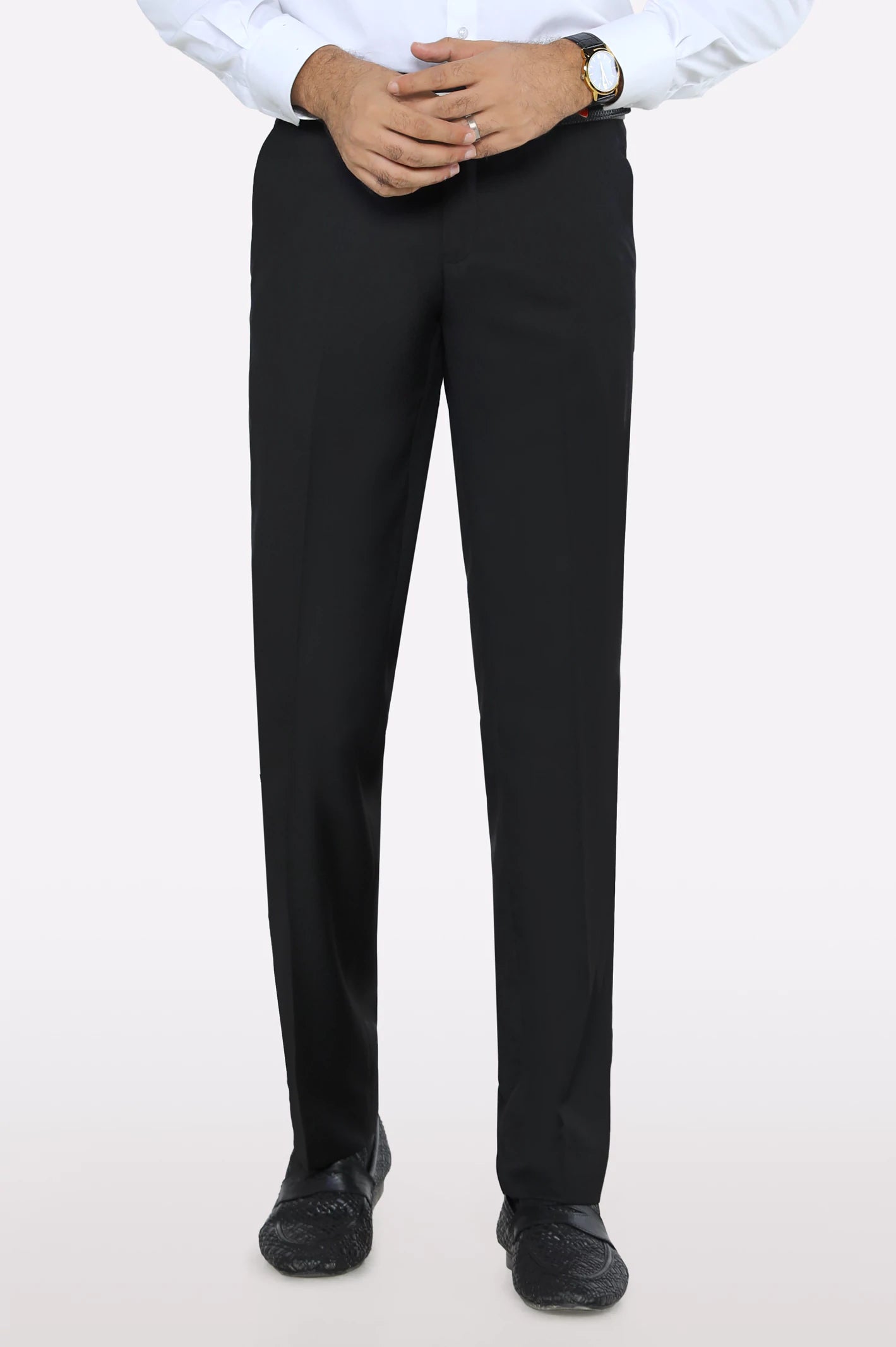 Men's Low-Waisted Pants for a Casual VibeBlack Slim Fit Formal Trouser