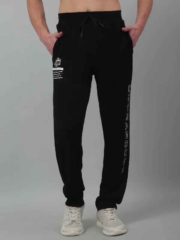 Men's Pants with Back PocketsMen's Black Summer Printed Drawstring Casual Track Pant