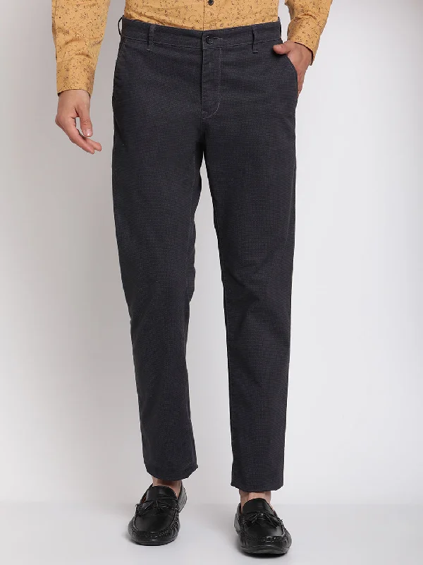 Men's Work Pants for Durability and ComfortMen's Casual Flat front Dark Grey  Trousers