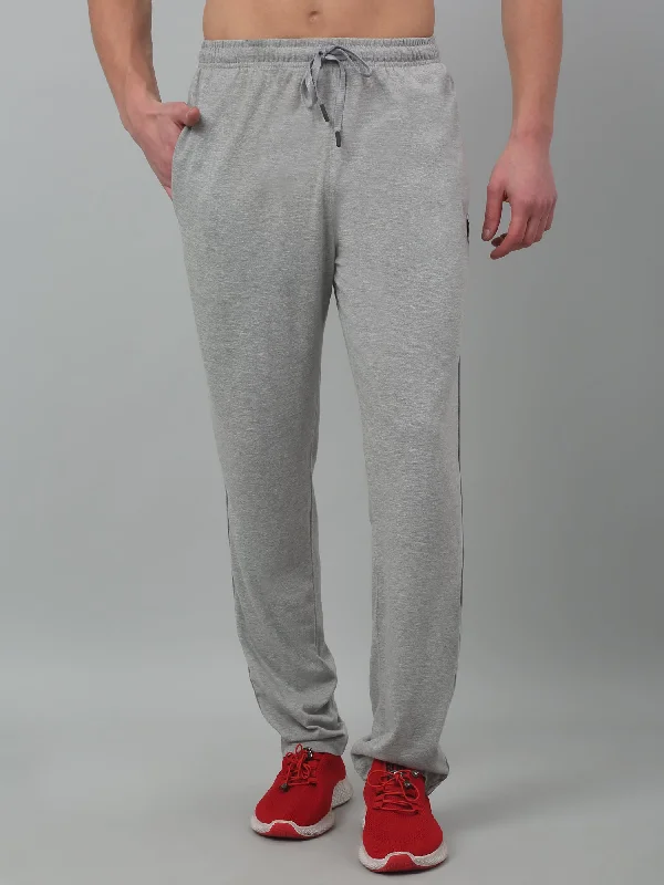 Men's Pants with Button-CuffsMen's Grey Summer Solid Drawstring Casual Track Pant