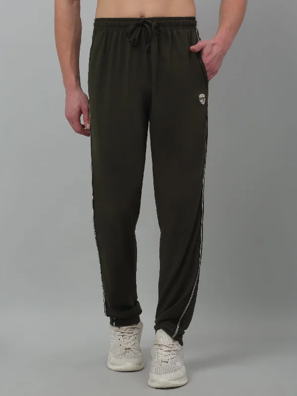 Casual Men's ChinosMen's Olive Green Summer Solid Drawstring Casual Track Pant