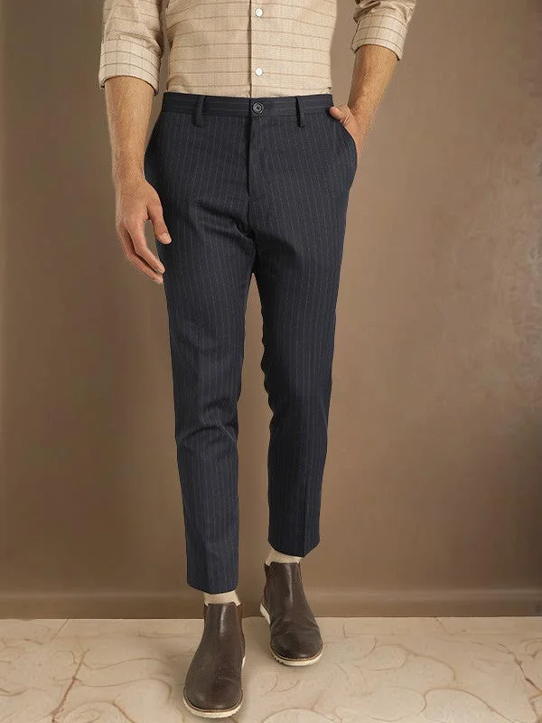 Men's Pants with Contrast WaistbandsMen Urban Fit Cotton Stretch Trouser