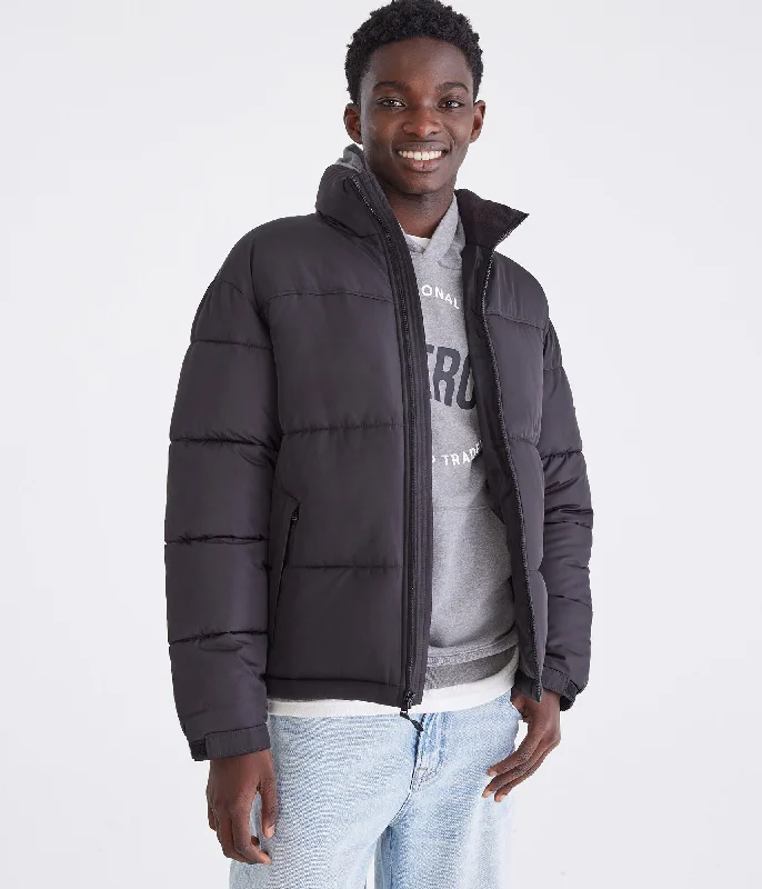 Men's Coats with Breathable FabricAeropostale Heavyweight Quilted Puffer Jacket