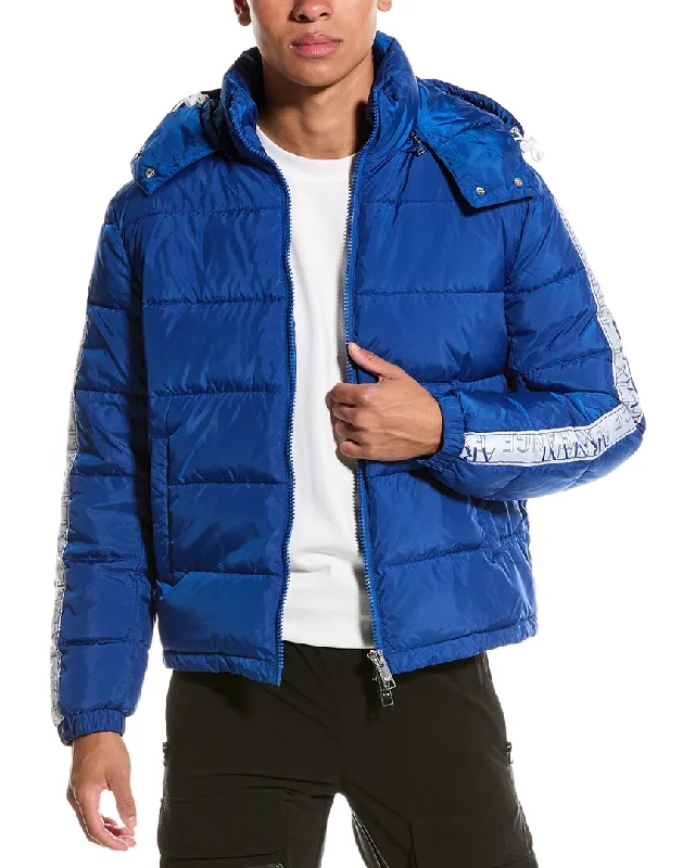 Elegant Men's Wool CoatsArmani Exchange Logo Tape Puffer Coat