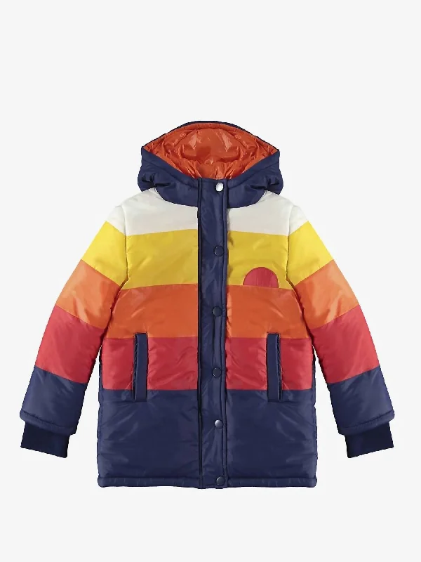 Men's Coats for AutumnBoy's Sunset Puffer Jacket In Multi Color