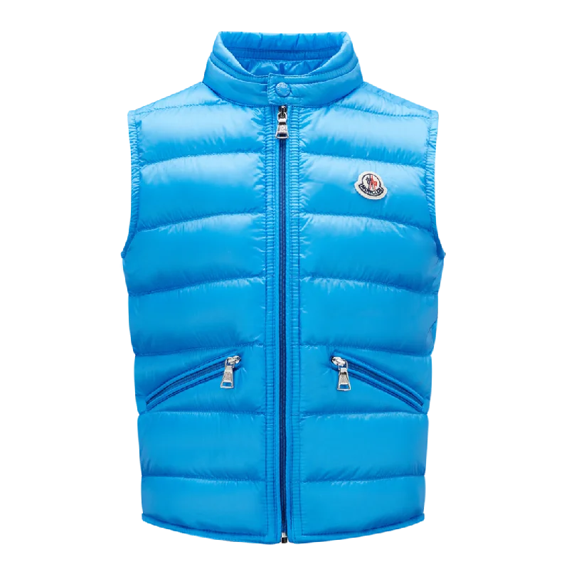 Men's Coats with Contrast StitchingBright Blue Logo Gui Vest