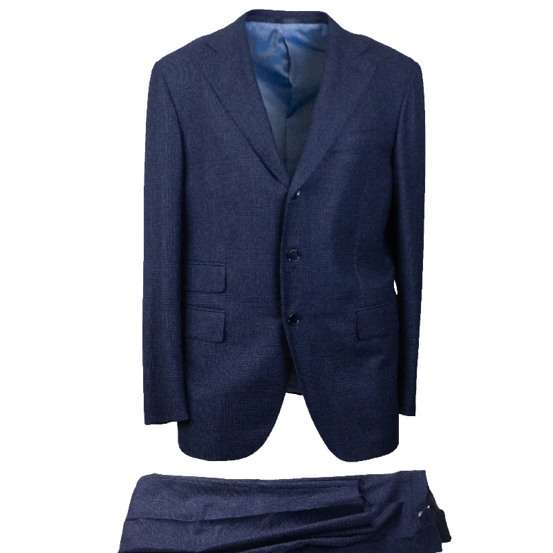 Men's Coats with Patchwork DesignsDark Blue Wool Single Breasted Suit