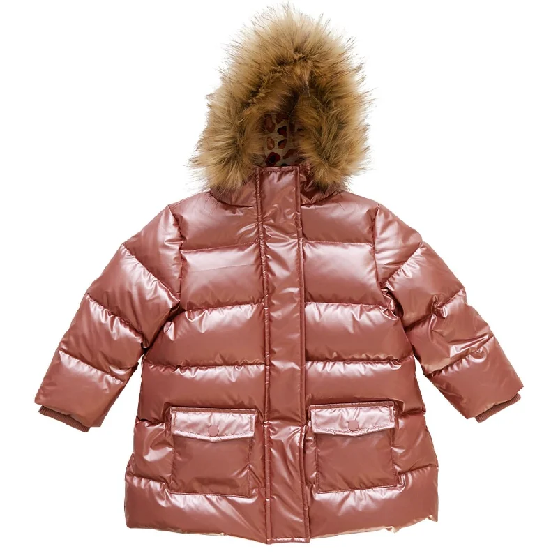 Men's Coats with Chest PocketsKids Girls Paulina Puffer Coat In Pink Metallic