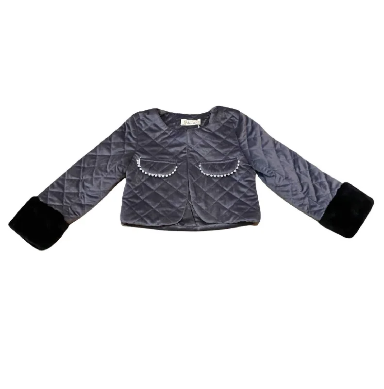 Men's Coats for Dressy OccasionsKids Quilted Pearl Jacket In Grey