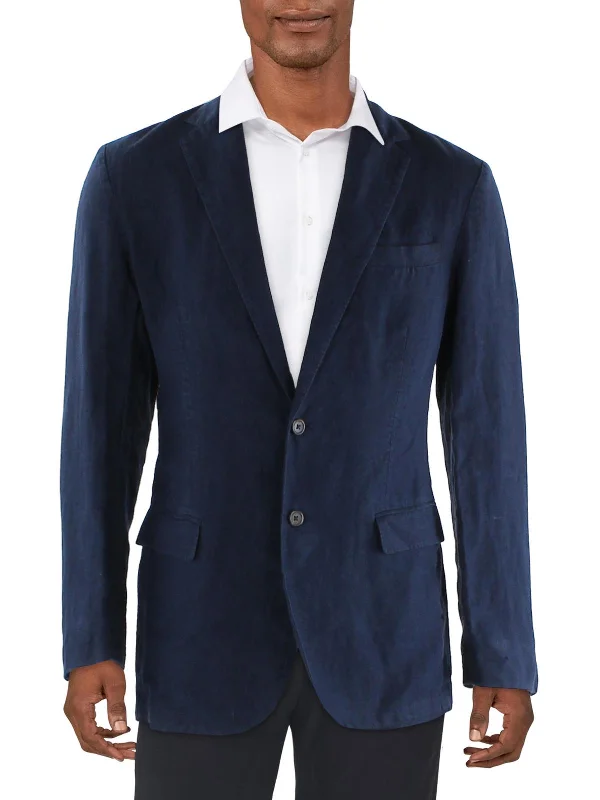 Men's Coats with Magnetic ClosuresMens Linen Business Two-Button Blazer