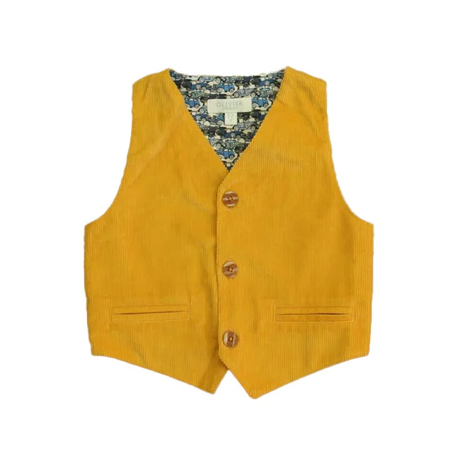 Men's Coats with Velcro ClosuresOlivier Boys Yellow Vest