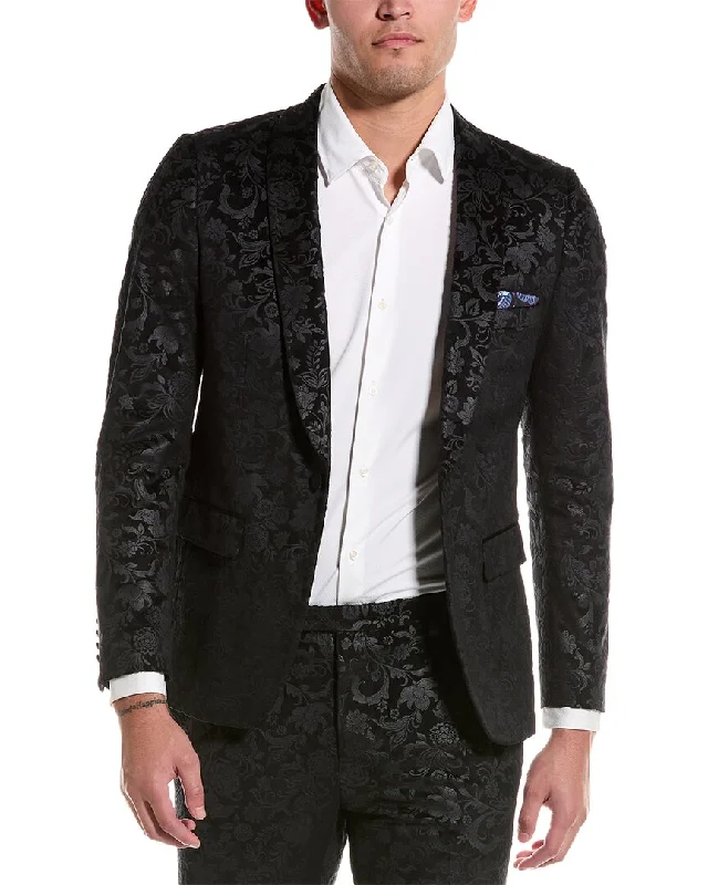 Men's Coats for Big and TallPaisley & Gray Regent Slim Fit Jacquard Velvet Jacket