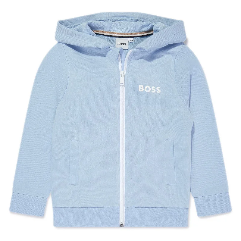 Men's Coats Made in ItalyPale Blue Logo Zip Up