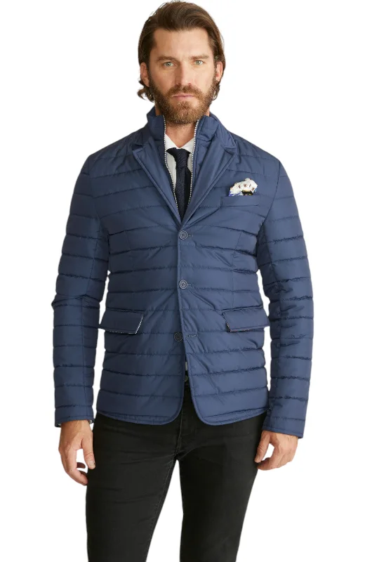 Men's Coats with VentilationRobert Graham Men's Quilted Nylon Blazer With Bib Front