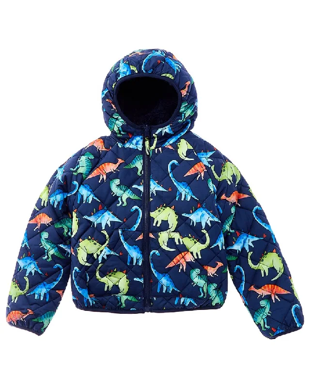 Men's Coats with HoodsRothschild Kids Dino Diamond Quilt Reversible Jacket