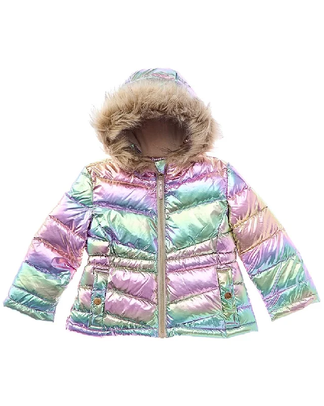 Men's Coats with Velcro ClosuresRothschild Kids Metallic Iridescent Anorak