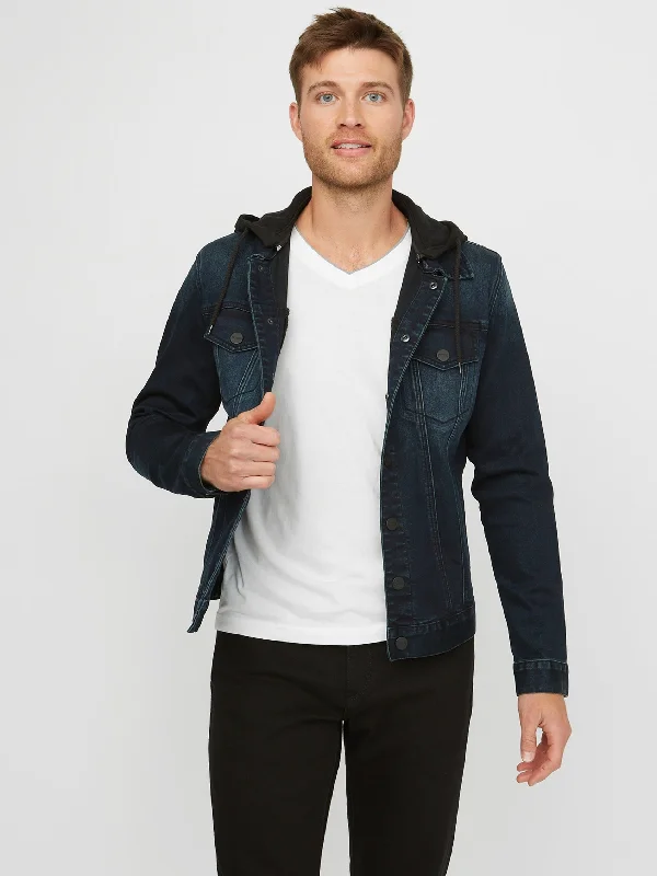 Men's Coats with Adjustable HemsVertix Hooded Denim Jacket